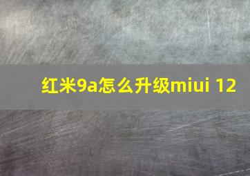 红米9a怎么升级miui 12